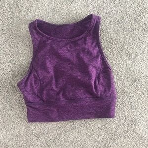 Purple longline sports bra top, size M